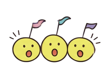 驚きの表情のひいらぎロゴキャラクター