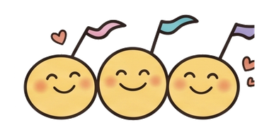 嬉しい表情のひいらぎロゴキャラクター